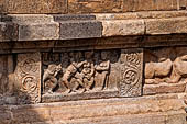 The great Chola temples of Tamil Nadu - The Airavatesvara temple of Darasuram. Detail of the panels of the prakara-wall with scenes of dance.